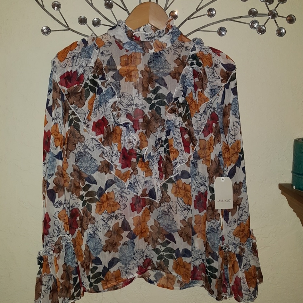 Sheer ruffled blouse by passport